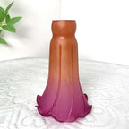 Bieye LS21 Lily Flower Blown Glass Lampshade (Orange Purple, Opening I.D. 1.26" x O.D. 1.5")