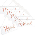 Blulu 6 Pcs Reserved Signs for Wedding Chairs Acrylic Tag Hanging with Ribbon for Wedding Reserved Signs for Important Events Church Pews Chair and Restaurant(Rose Pink)