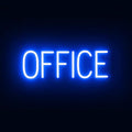 SpellBrite OFFICE Sign | Directional Sign with Neon Look, Blue LED Light Source | 20.5" x 6.3"
