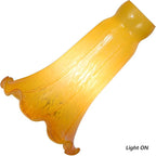 Bieye LS98 Lily Flower Blown Glass Lampshade (Yellow, Opening I.D. 1.26" x O.D. 1.5")
