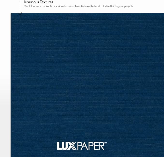 LUXPaper 9.5" x 12" Certificate Holders | Nautical Blue Linen | 100lb. Cover | 100 Qty
