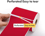 HOUSELABELS 4" x 6" Red Shipping Labels on 1" Core Compatible with Zebra and Rollo Printers, 15 Rolls / 250 Labels per Roll