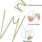 Geyoga Fabric Panel Wall Wire Hooks Cubicle Hooks with Clear Storage Box for Interior Exterior Decor for Picture Home School Office DIY (Gold,36 Pcs)