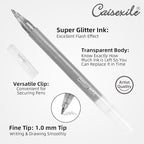 CAISEXILE 8 Neutral Palette Glitter Gel Pens Set, 1.0 mm Fine Point for Black Paper & White Paper, Large Capacity Pens for Journaling, Adult Coloring Books, Drawing, Note Taking, Highlighting