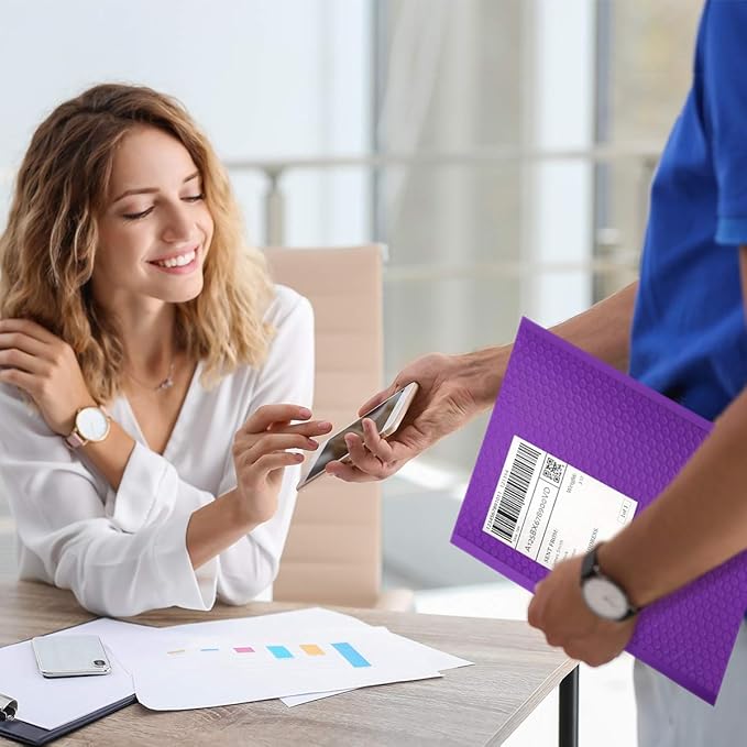 UCGOU Bubble Mailers 10.5x16 Inch Purple 25 Pack Poly Padded Envelopes Large #5 Mailing Packages Opaque Packaging Postal Self Seal Adhesive Waterproof Boutique Shipping Bags for Clothes