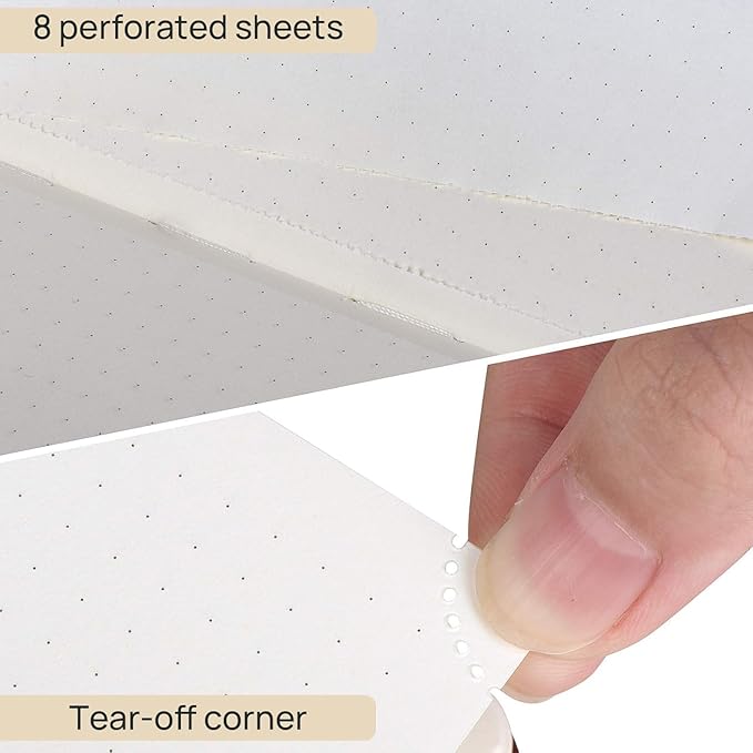 POPRUN Spiral Dotted Journal Notebook, [A5-5.75'' x 8.25''] - 120 GSM Thick Paper, 141 Numbered Pages, Hardcover for Men & Women with Pocket, Index Tabs, 8 Perforated Sheets, Dark Green