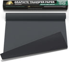 MyArtscape Graphite Transfer Paper Roll 17" x 30ft – Black Carbon Wax Paper for Precise Drawing & Tracing