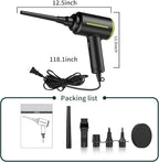 DOROBEEN Compressed Electric Air Blower, Handheld 500W 40000RPM Powerful Cored Air Duster for Computer Keyboard Electronics Cleaning