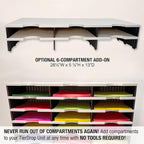 Desktop Organizer 6 Letter Tray Sorter Plus Riser Base, 3 Supply & 3 Storage Drawers - Ultimate Office TierDrop Plus Stores All of Your Documents and Supplies in One Compact Modular System