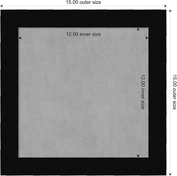 Amanti Art Black Framed Magnetic Board 15x15 X-Small Vision Board for use with Magnets, 100% Metal Sheet to Display Items as Office Decor or for Home Organization in mudroom, Kitchen or Kids Room
