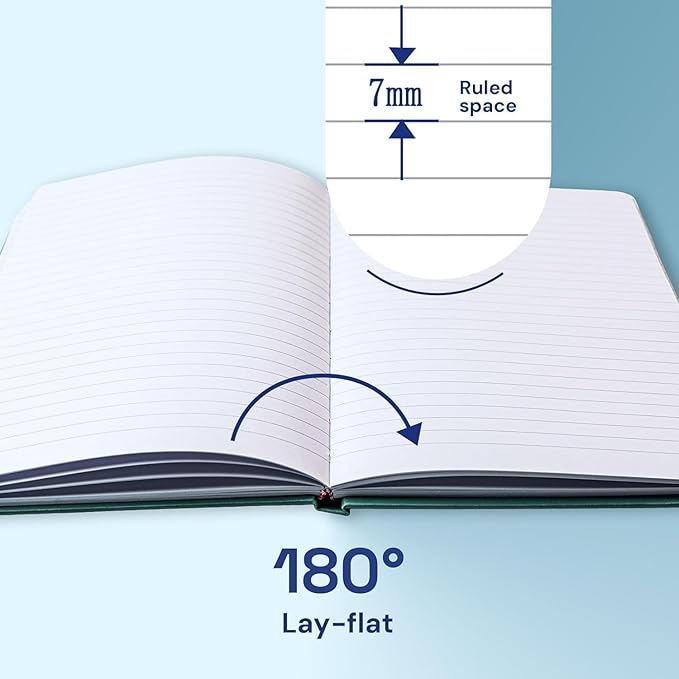 ONAVIA A5 Lined Journal Notebook, 7mm College Ruled Notepad, Journaling for Writing, Work, School, Travel and Note Taking, Hardcover 160 Pages (80 Sheets) 5.79 x 8.3 inches (Pink)