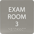 ADA CENTRAL SIGNS - 6" X6" Exam Room 3 Sign - ADA Compliant Tactile Graphics Grade 2 Braille Text Acrylic Wall Signs - Educational Institution Directional Assistance Test Center Door Sign for Schools