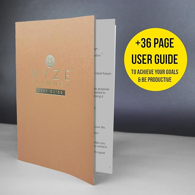 Wyze Planner Undated Daily Planner – 1-Year B5 Productivity Organizer with Two-Page Weekly Spread, Goal Setting, Habit Tracker, Weekly & Monthly Pages – Hardcover Time Management Notebook (Rose Gold)