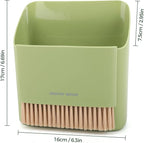 SAYAPE Small Broom and Dustpan Set, Portable Hand Whisk Broom Brush, Mini Hanging Trash Can, Soft Bristle Household Brooms with Dust Pan Combo Set for Cleaning Home, Desktops - 2 Pack (Green+Orange)