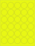 NextDayLabels - 8-1/2 x 11 Neon Color High Light Fluorescent Labels for Laser & Inkjet Printer (Yellow Fluorescent, 1.5" Round - 30 Per Page | 3000 Labels)
