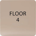 Khaki w/Black ADA Floor 4 Sign with Braille – Made from Durable Acrylic and Ready to Mount