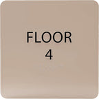 Khaki w/Black ADA Floor 4 Sign with Braille – Made from Durable Acrylic and Ready to Mount