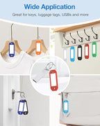 ttstar 20 Pack Hexagon Key Label Tags – Colorful Plastic Key Tags with Rings, Writable Inserts, Ideal Keychain ID Labels for Keys, Bags, USBs, Pets, and Item Identification