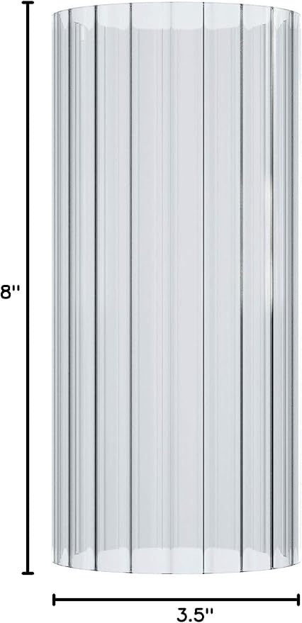 Sunwo Glass Shade Straight Cylinder Glass Lamp Shade Replacement with Multiple Effects (Stripe Straight Cylinder)