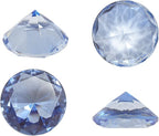 CLICK2GO 3” / 80 mm Light Blue Diamond Shaped Glass Crystal Paperweight – Home Office Decor & Wedding Favors Decoration with Gift Box
