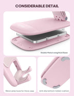 Lamicall Pink Phone Holder, Desk Accessories - Rose Gold Pink Office Cell Phone Holder, Desktop, Office Desks Accessories, Desk Decor for Women, for iPhone, 4-8'' Phone