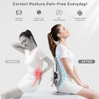 ZZWS Foldable Ergonomic Back and Lumbar Support with Adjustable Inflatable Lumbar Cushion for Good Posture Correction and Back Pain Relief, Perfect for Office, Floor Seat and Work from Home