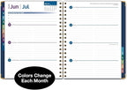 HARDCOVER 2026 Planner, 8.5"x11": 14 Months (November 2025 - December 2026), Daily Weekly Monthly Planner, Yearly Agenda, Bookmark, Pocket Folder and Sticky Note Set (Navy Gold Numbers)