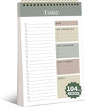 104 Pgs To Do List Notepad, 52 Undated Sheets Duplex-printed Daily Planner For Work Home School Office Desk Accessories Supplies & Goal Setting Tasks -Green