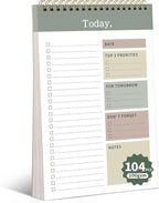 104 Pgs To Do List Notepad, 52 Undated Sheets Duplex-printed Daily Planner For Work Home School Office Desk Accessories Supplies & Goal Setting Tasks -Green