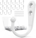 ZAYBOD 15-Pack Coat Hooks with 30 Screws | Heavy Duty Wall Mounted Hooks for Robe, Backpack, Keys & Entryway Storage | Multi-Use Hanging Hardware (White)
