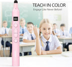 Norwii N21 Bluetooth Presentation Clicker with Telescopic Teaching Pointer, Presentation Remote with Retractable Stick for PowerPiont, Wireless Presenter, Slide Advancer - Pink