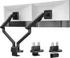 monTEK Dual Monitor Stand up to 35 inches Screen, Monitor Mount for 2 Monitors, Full Motion Adjustable Monitor Arm, VESA Mount with C-Clamp/Grommet Base, Holds 24.25lbs per Arm, MA1010BK-D
