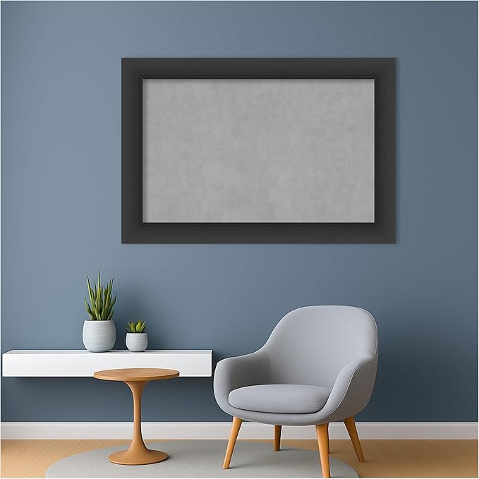 Amanti Art Black Framed Magnetic Board 25x37 Large Vision Board for use with Magnets, 100% Metal Sheet to Display Items as Office Decor or for Home Organization in mudroom, Kitchen or Kids Room