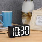 DreamSky Small Digital Alarm Clock for Bederoom, Large Big Numbers Display with Dimmer for Living Room, Electric Bedside Desk Clock with USB Charging Port, Adjustable Volume, USB-C Adapter Powered