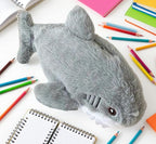Cute Animal Pencil Case with Zipper - Multifunctional Cosmetic Makeup Organizer Bag, Small Pouch for Jewelry Travel Essentials & Daily Carry (Shark)