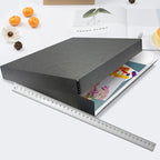 Lineco Museum Archival Storage Box, 20.75x24.75x3 in. Drop Front Design. Acid-Free with Metal Edge. Organize Photos, Pictures, Prints, Documents, Crafts, DIY. Gray, 1 Pack