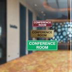 Standard Conference Room Sign - Red/Gold - Large 2 Pack