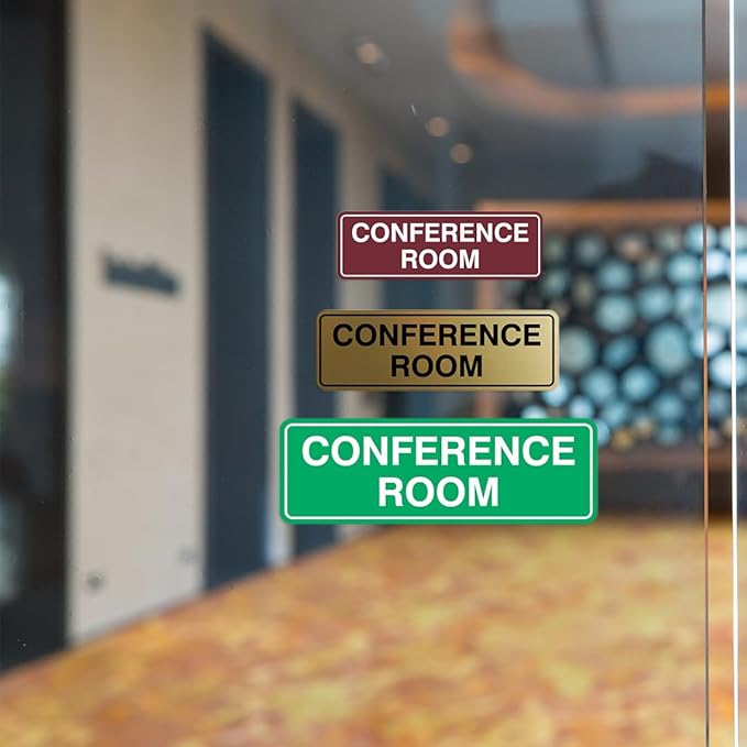 Standard Conference Room Sign - Silver - Small 1 Pack