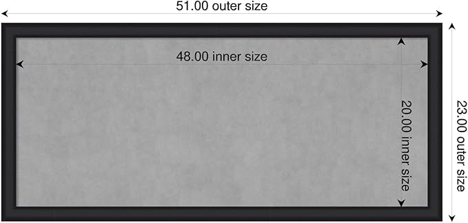 Amanti Art Black Framed Magnetic Board 23x51 Oversize Vision Board for use with Magnets, 100% Metal Sheet to Display Items as Office Decor or for Home Organization in mudroom, Kitchen or Kids Room