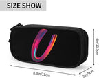 Cute Initial Pencil Case for Kids Students, Large Capacity Pencil Pouch for Boys Girls, Letter Design Pencil Box Pen Bag Office Stationery Organizer, Rainbow Letter U