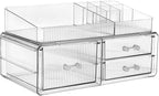 ZHIAI stackable storage drawer, cosmetics storage box, cosmetics and beauty product storage organizer, suitable for makeup room, bathroom, storage room