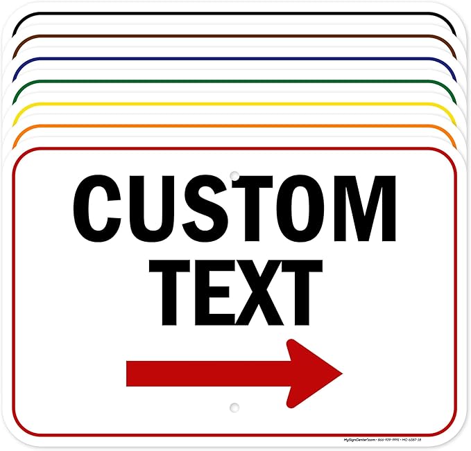Custom Arrow,Custom Directional Sign, Right Arrow, 12x18 Inches, Rust Free .063 Aluminum, Fade Resistant, Made in USA by My Sign Center
