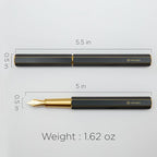 YSTUDIO Stunning Classic Revolve Fountain Pen, Schmidt Gilded Nib, Best Pen Gift Set for Men & Women, Professional, Executive Office, Nice Pens（black，M nib）