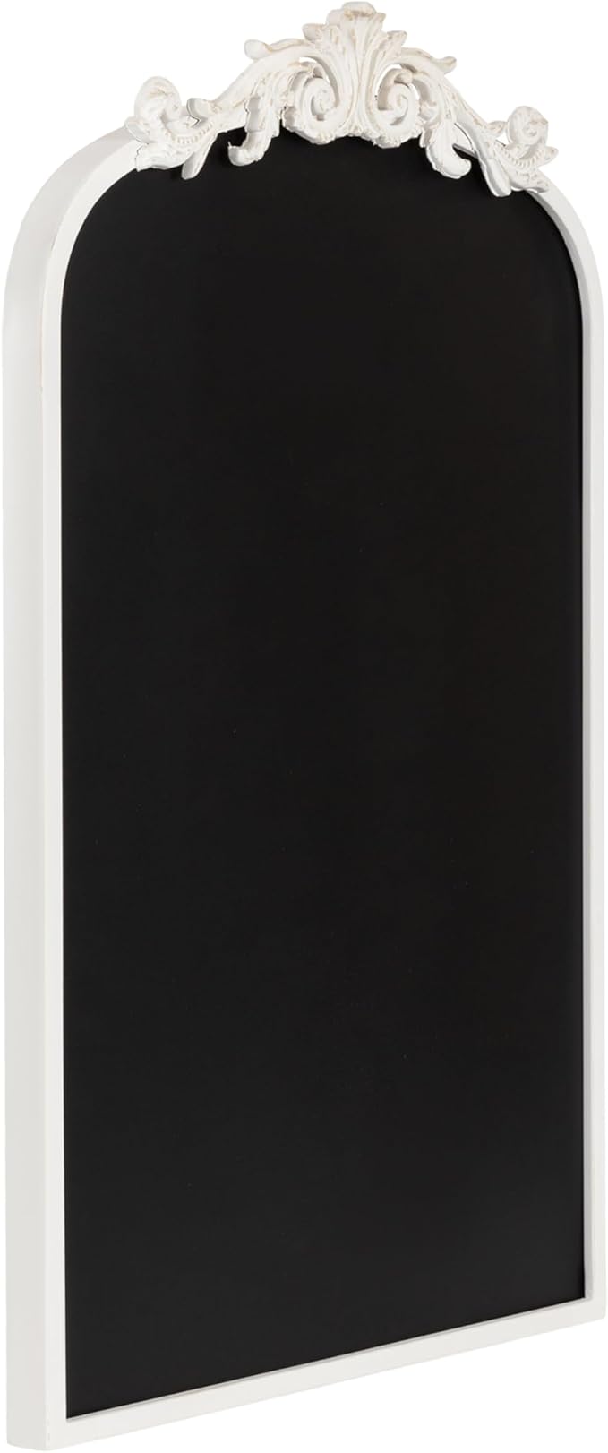 Kate and Laurel Arendahl Decorative Vintage Arch Chalkboard; 19 x 31; White; Framed Arched Ornate Magnetic Chalkboard for Bedroom Organization or Entryway Decor