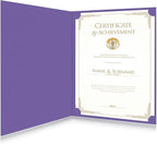HAUTOCO 50 Packs Certificate Holders, Purple Diploma Holders, Document Award Covers Certificate Folders with Gold Foil Border for 8.5x11 Letter Size