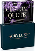 Custom Acrylic Sign Personalized, Custom Desk Name Plate, 18 Styles, (5"x7"), With Gift Box, USA Made by Acryluxe. (Blossom)