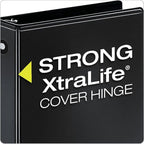 Cardinal Economy 3-Ring Binders, 2", Round Rings, Holds 475 Sheets, ClearVue Presentation View, Non-Stick, Black, Carton of 12 (90640)