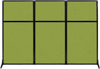 Versare Workstation Partition | Portable Wall Divider | Modern Office Cubicle | Free Standing Privacy Screen | Flexible Work Space | 99" x 70" Lime Green Fabric Panels