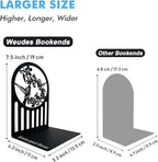 Weudes Hummingbird Book Ends, Metal Bookends for Shelves Decorative, Book Stopper for Heavy Books, Bookends for Home, Office, Library, School Use (Black)