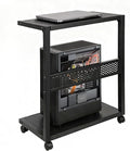 Bfttlity Large PC Stand Computer Tower Stand 2-Tier Metal CPU Holder with Locking Caster Wheels Suitable for Most PC (Black,XL)